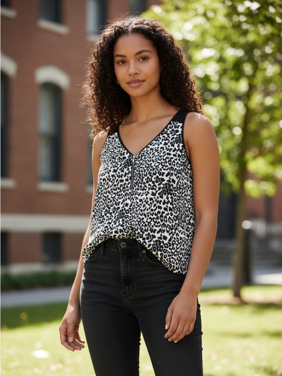 Fortune & Ivy Tops - Leopard Print Sleeveless Blouse Stitch Fix